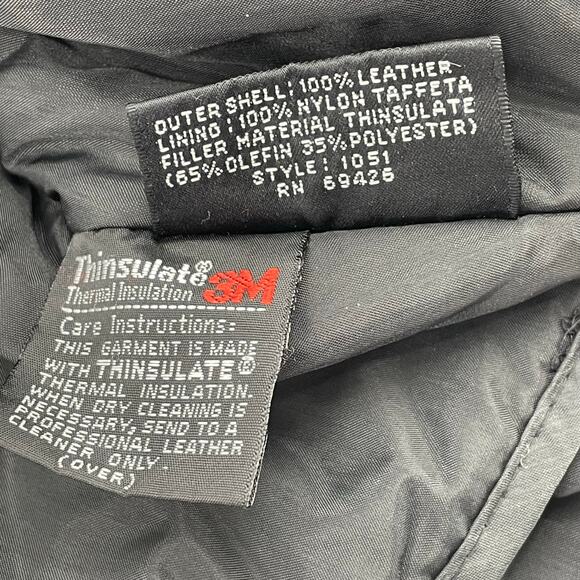 Wilson Thinsulate Women's Vtg. Leather Moto Jacket, Black, Sz. M 80s 90s *FLAW* - Picture 10 of 14